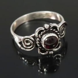 JEWELSTREZORO Granat Edelstein Bandring Männer & Frauen Bandring Bandring 925 Sterling Silber Bandring Geschenkartikel Handarbeit TSR165E_75 (23.9)