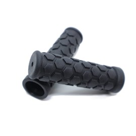 Beatus BMX MTB Bicycle Grips Rubber Non-Slip Impact Hex Block Pattern! (Black)