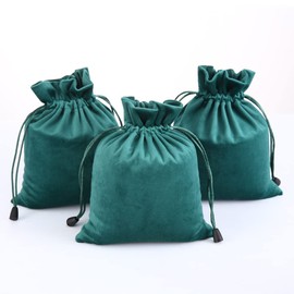 DINYAO 5pcs Small 5 Colors Mixed Gift Fabric Cloth Bag Package Drawstring Pouch Anti Tarnish Jewelry Velvet bags for Wedding, Party, Candy Bags, 6.2x7.8 Inches(5 Colors)