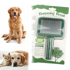 Dog & Cat Brush, Pet Brush, Large Slicker Brush for Dogs and Cats, Pet Slicker Brush, Pet Wire Brush for Large (Green)