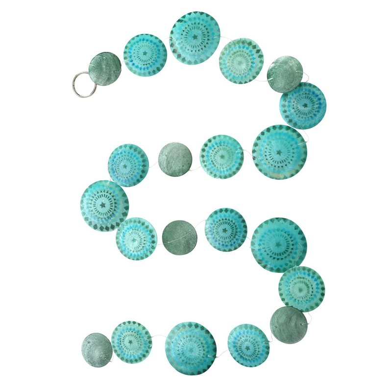 Boltze Capiz Garland Gus Blue Turquoise Green, 1 Piece 2-Way