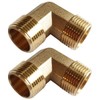 Uenede 2PCS Brass Elbow Pipe Fitting 3/4" NPT Male x