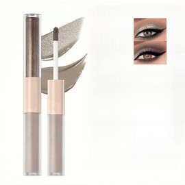 LGSZGDCN 2 in 1 Liquid Glitter Eyeshadow and Matte Eye hadows Eye Makeup Long Lasting, Quick-Drying, Opaque, Gel-Based Formula Vegan & Cruelty-Free (2# Silver Grey)