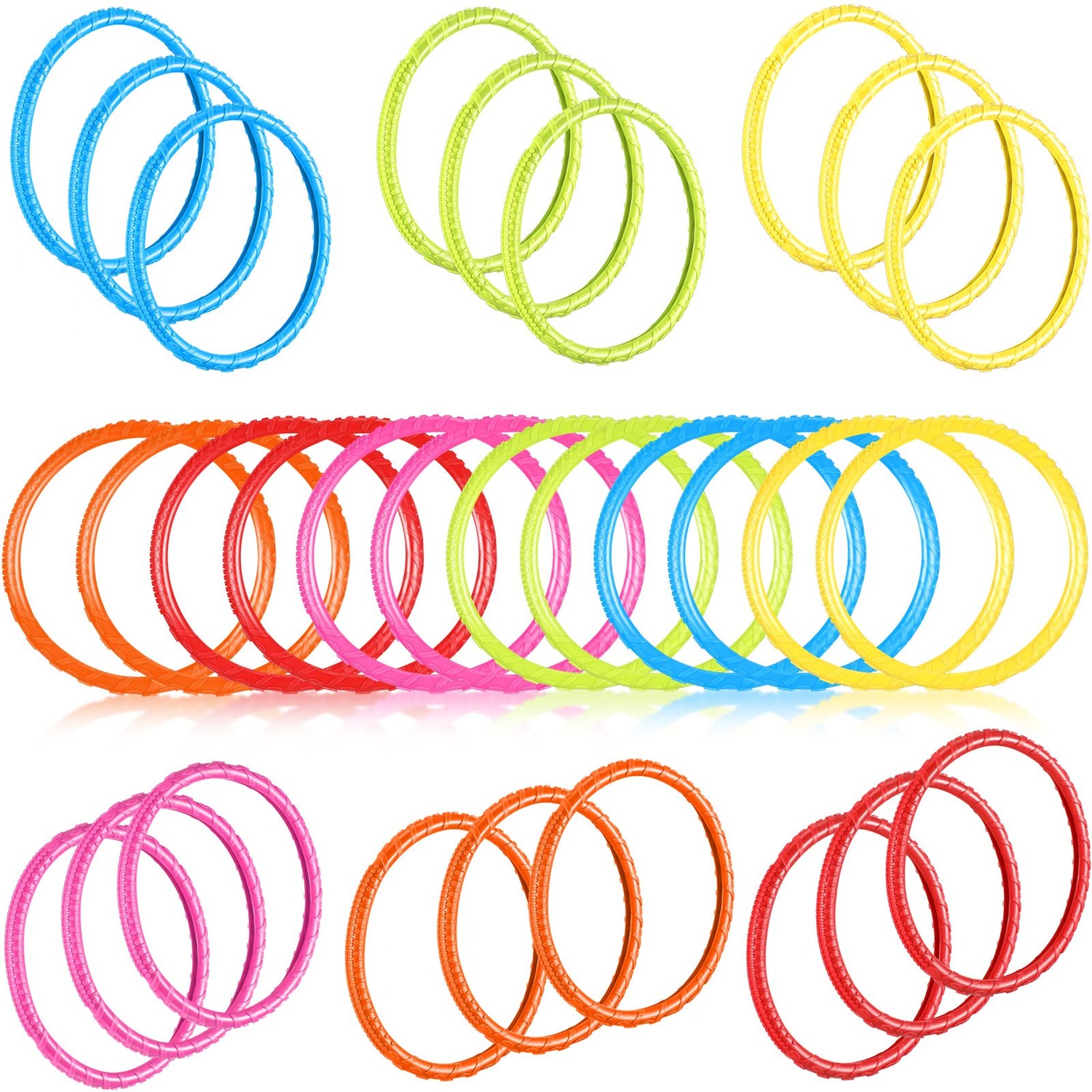 Lewtemi 30 Pcs Diving Rings Rainbow Pool Rings Bulk for Kids Swimming ...