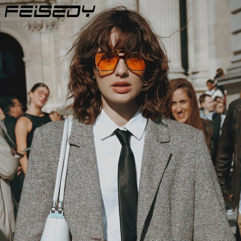 FEISEDY Gafas Ámbar para Luz Azul para Computadora y Gaming,