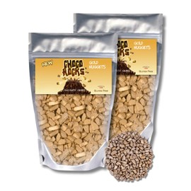 ChocoRocks Gold Nuggets - Chocolate Candy Rock Pebbles - Gift Pack of 2, 7.4oz. Resealable Bags By Lyza's Sweets & Treats