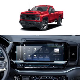 LANTU Car Screen Protector for 2022-2025 Chevy Silverado& Sierra 1500/2024-2025 Silverado& Sierra 2500HD 3500HD Accessories Navigation Touchscreen Protector Film Tempered Glass 13.4''
