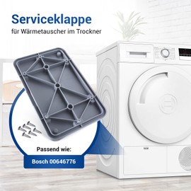 VIOKS Maintenance Flap Bosch Dryer Replacement for Bosch 00646776/646776 Flap with 6 Screws for Bosch - Series 6 Series 8, Maintenance Flap Siemens Heat Pump Dryer - IQ300 IQ500 IQ700 IQ800