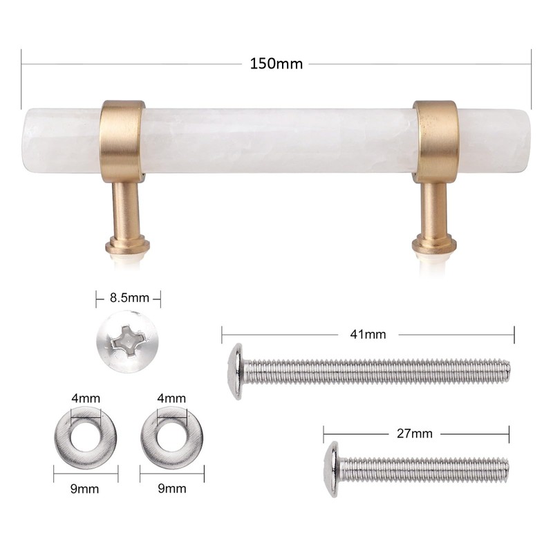 Rockcloud Pack of 2 Rock Crystal Stone Drawer Pulls Handle