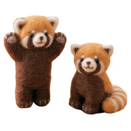 Hamanaka Felt Wool Kit, Needle Felt, Made with Animals, Red Panda (Uses Aclaine) Design, Sachiko Susa H441-639