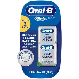Oral-B Glide Pro-Health Deep Clean Cool Mint Flavor Floss Twin Pack 80 M