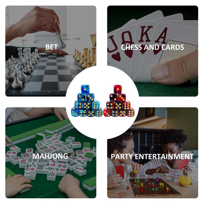 40 Pieces Cube Point Dice, Polyhedral Dice, Board Game Dice,