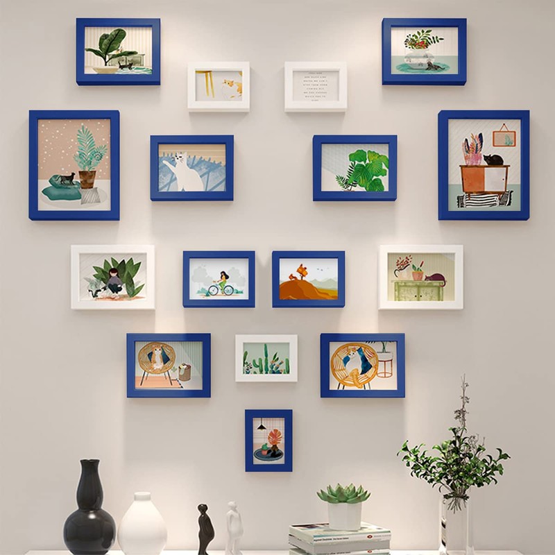 wyooxoo 4x6 Picture Frames Set of 4 Dark blue Solid
