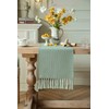 ZeeMart Sage Table Runners 72 Inches Long, Burlap Linen Style