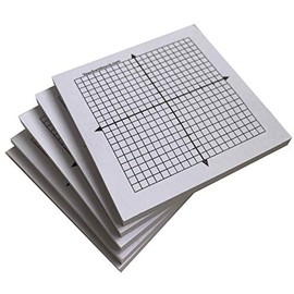 Sticky Note Mini Graph Pads - 5 Count 50 Sheets Per Pad- Graph Paper Sticky Notes 20 x 20 Four Quadrant (5)
