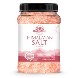 LA SALT CO Kashmir 2.5 Lbs Pink Himalayan Salt Jar, Coarse | 100% Pure, Food Grade with 84 Trace Minerals | Kosher Certified, Vegan, Non-GMO, & Cruelty-Free (Jar Style May Vary)