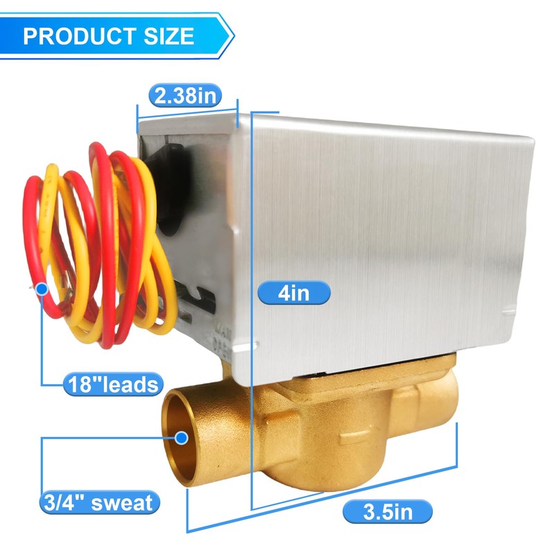 For Honeywell V8043e1012 Zone Valve, 3/4" Sweat Zone Valve replacement