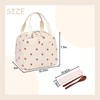 AYNKH Insulated Lunch Bag, with White Small Flower Chopstick Bag,