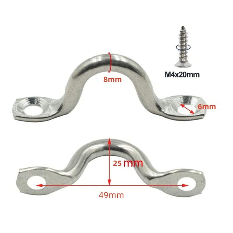 QLXHBOT M8 316 Stainless Steel Bimini Boat Top PAD Eye,