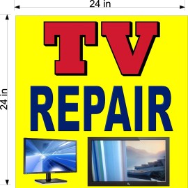 BiggyGraphics NEW PERFORATED WINDOW VINYL DECAL TV TELEVISION REPAIR 2' X 2'