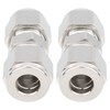2Pcs 316 Stainless Steel Compression Fitting Straight DoubleFerrule Tube Adapter(Ф10