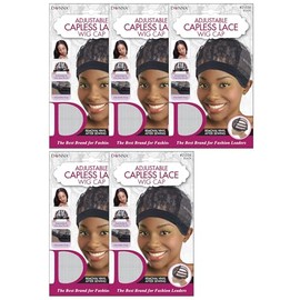 DONNA Adjustable Capless Lace Wig Cap | Wig Caps for Women | Hair Bonnet for Sleeping & Breathable Hair Net (5 PC)