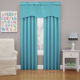 Eclipse Kendall Blackout Wave Curtain Valance, 18", Turquoise