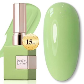 15ML Sheer Gel Nail Polish Soak Off Same Color Bottle Glossy Nail Art Gel for Salon or DIY Manicure at Home for Women:_Grass Green