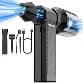 Compressed Air Duster Keyboard Cleaner, 300000RPM Rechargeable 6000mAh Mini Turbo Fan Air Blower, Cordless Pc dusters & Vacuum for Electric Devices Office Home Yard Leaves Snow Car Cleaning