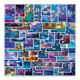 Cyberpunk Aesthetic Cool 50 Calcomanias Stickers Pvc Vs Agua