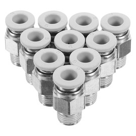 Cabilock 10Pcs 6Mm Push-in Connector Quick Connect Air Fittings for 3D Printers 1/8 Inch Npt Pneumatic Hose Adapters