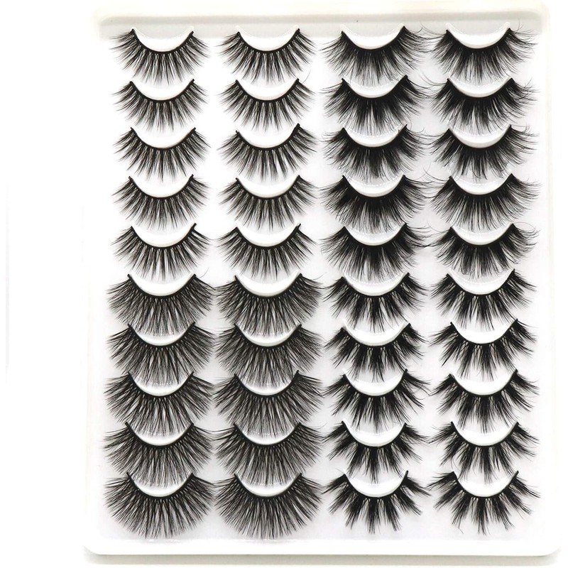 HANSPY False Eyelashes, Fluffy Crossed Faux Mink Eyelashes, 4 Styles,