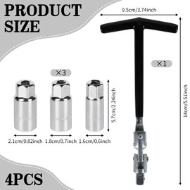 shallyong Spark Plug Wrench, Spark Plug Wrench Universal 16 mm, 18 mm, 21 mm, T-Handle Spark Plug Wrench Set, Spark Plug Tool Set for Cars and Motorcycles