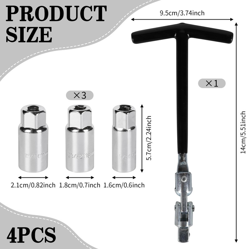 shallyong Spark Plug Wrench, Spark Plug Wrench Universal 16 mm,