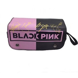 MKDLB Blackpink Pencil Case, Large Capacity Pencil Case, Canvas Exquisite Beautiful Pencil Case, Pencil Case, Pencil Case with Multiple Compartments for Boys, Girls, Students and Office Supplies (A),