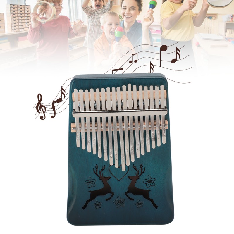 Finger Thumb Piano 17 Keys Exquisite Engraved Pattern Wood Kalimba