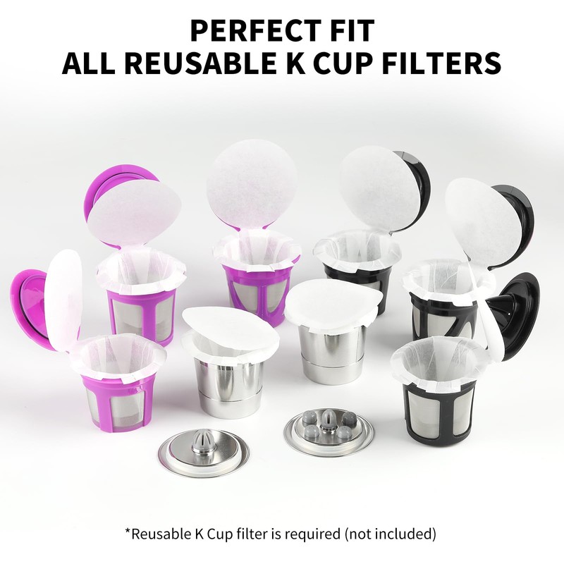 100 Count Fanativita K Cup Filters Disposable with Genius Lid