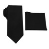 Mens Solid Linen Tie and Pocket Square Set - Slim