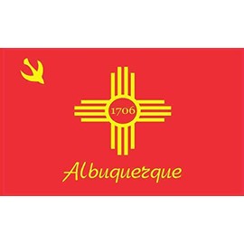 StickerTalk City of Albuquerque New Mexico Flag Vinyl Sticker, 5 inches by 3 inches