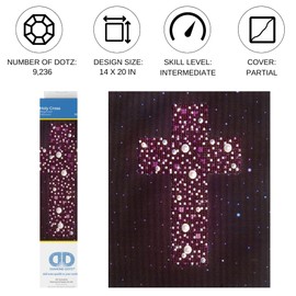 Diamond Dotz DD3-003 Kreuz, ca. 20 x 25 cm groß, Diamond Painting, Malen mit Diamanten, funkelndes Bild zum Selbstgestalten, für Kinder und Erwachsene