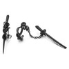 Stainless Steel Black Chain Sword Scabbard Stud Earrings for Man,