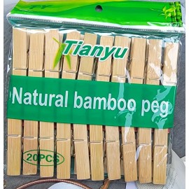 Unbranded Set 40 Pcs Natural Bamboo Clothing pin