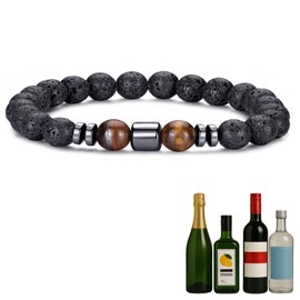 TACBSP TACBSP Glame Anti Alcohol Bracelet for Men Women Stop Drinking Alcohol Manifestation Hematite Adjustable Bracelet Set for Men Women Anxiety Stress Relief Gifts, Large, Alloy, no gemstone