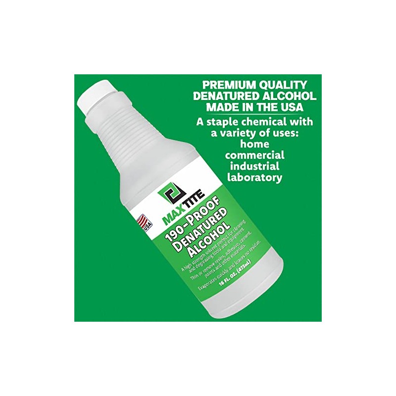 MAXTITE 190-Proof Virgin Denatured Alcohol (16oz, 8)