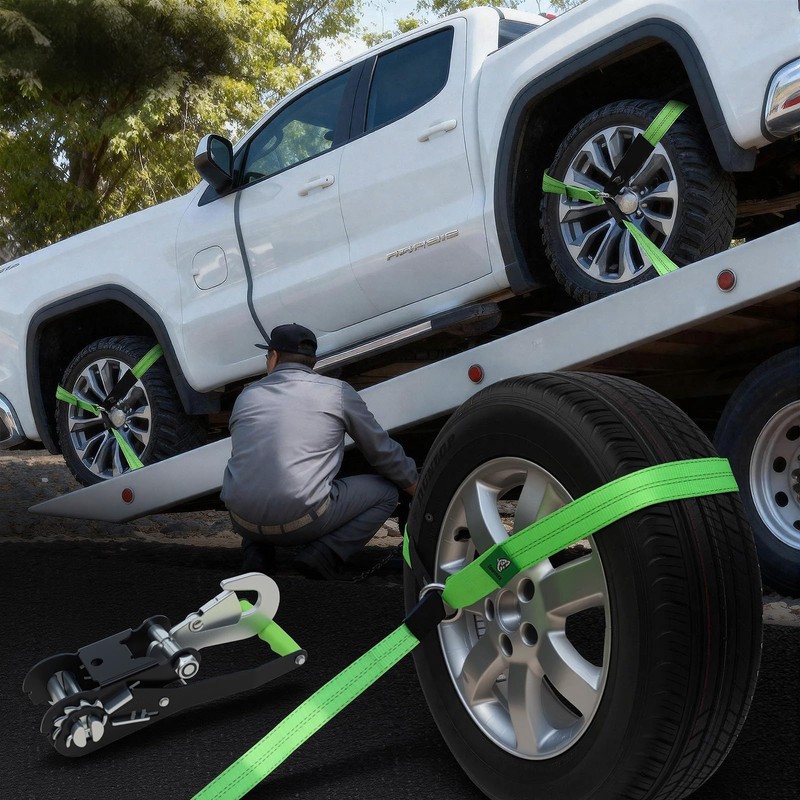 Towmax 4 Pack Car Tie Down Straps for Trailers -