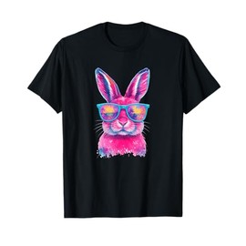 Bunny Face With Tie Dye Glasses Happy Easter Day Men Boy Kid T-Shirt