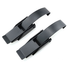 HJGarden 2pcs 304 Stainless Steel Draw Toggle Latch with Spring-Steel Hook, Spring Loaded Draw Toggle Clamp Clip Black Hasp Latch Catch Clasp