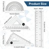 Mabor Small Maths Set,Clear Ruler and Protractor,Fast to Read Easy