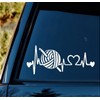 Crochet Hook Yarn Heartbeat Decal Sticker for Car Window BG