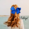 Large 8 Inch Grosgrain Ribbon Hair Bow with Ponytail (Royal